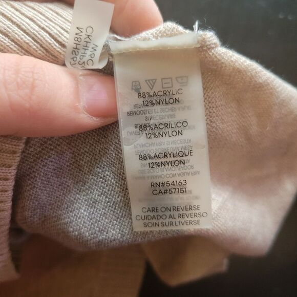 Calvin Klein Color Block Dolman Sleeve Turtleneck Sweater Size Small Medium - Picture 6 of 7